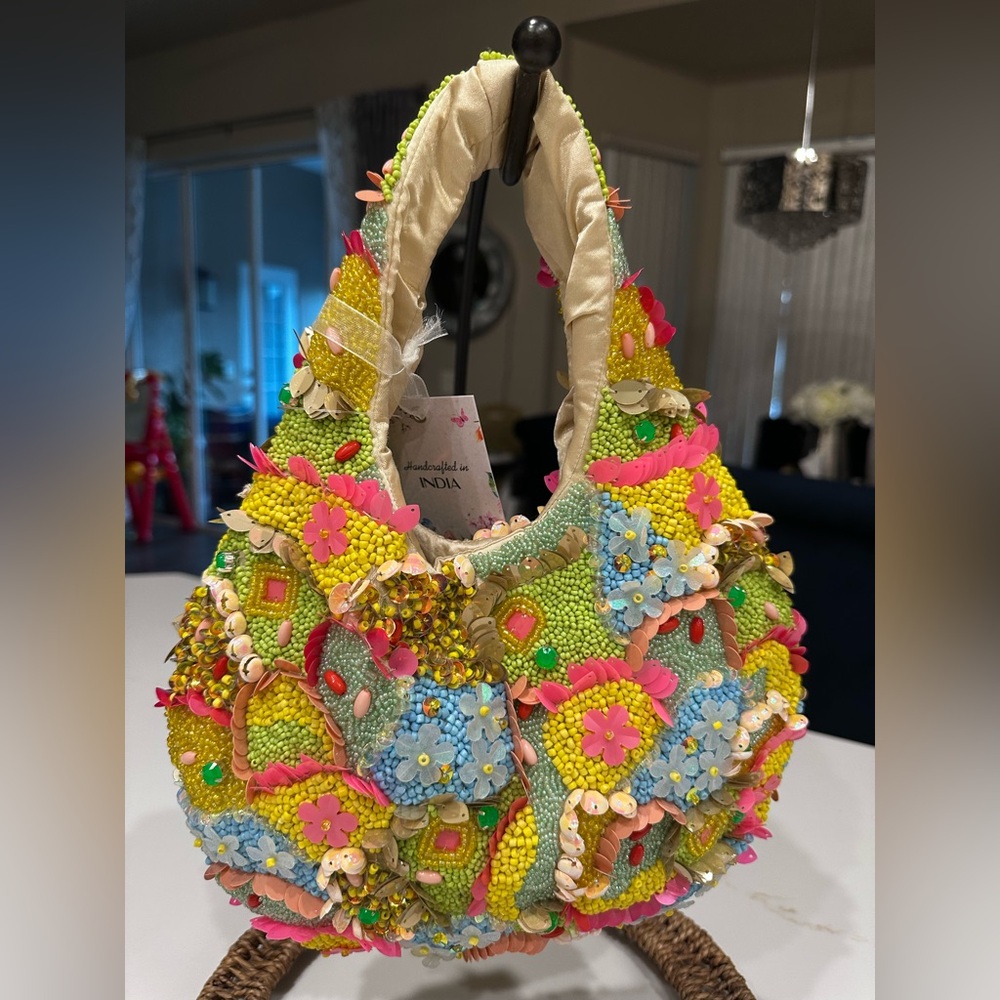 Handcrafted Multicolor Beaded Women's Bag